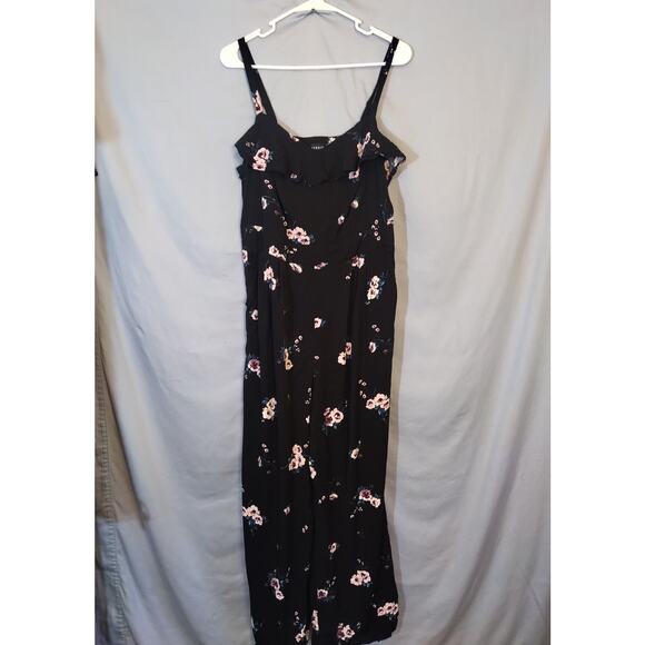 Torrid Black Floral Jumpsuit. - Picture 1 of 7